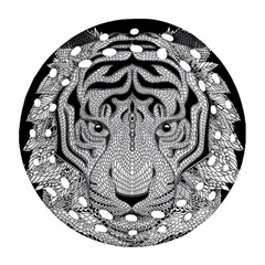 Tiger Head Round Filigree Ornament (two Sides) by Ket1n9