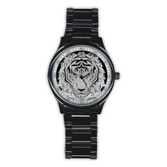 Tiger Head Stainless Steel Round Watch by Ket1n9