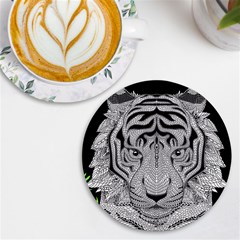 Tiger Head Uv Print Round Tile Coaster by Ket1n9