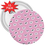 Girly Girlie Punk Skull 3  Buttons (10 pack)  Front