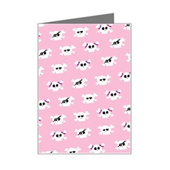 Girly Girlie Punk Skull Mini Greeting Card by Ket1n9