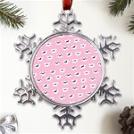 Girly Girlie Punk Skull Metal Large Snowflake Ornament Front