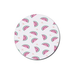 Watermelon Wallpapers  Creative Illustration And Patterns Rubber Coaster (round) by Ket1n9