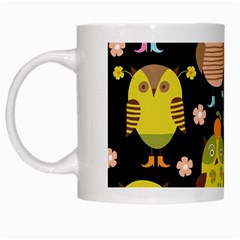 Cute Owls Pattern White Mug by Ket1n9