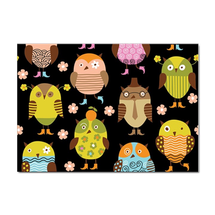 Cute Owls Pattern Sticker A4 (100 pack)