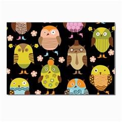 Cute Owls Pattern Postcards 5  X 7  (pkg Of 10) by Ket1n9