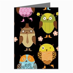 Cute Owls Pattern Greeting Cards (pkg Of 8) by Ket1n9