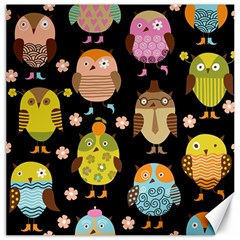 Cute Owls Pattern Canvas 12  X 12  by Ket1n9