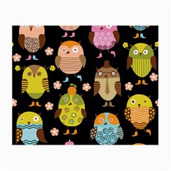 Cute Owls Pattern Small Glasses Cloth (2 Sides) by Ket1n9