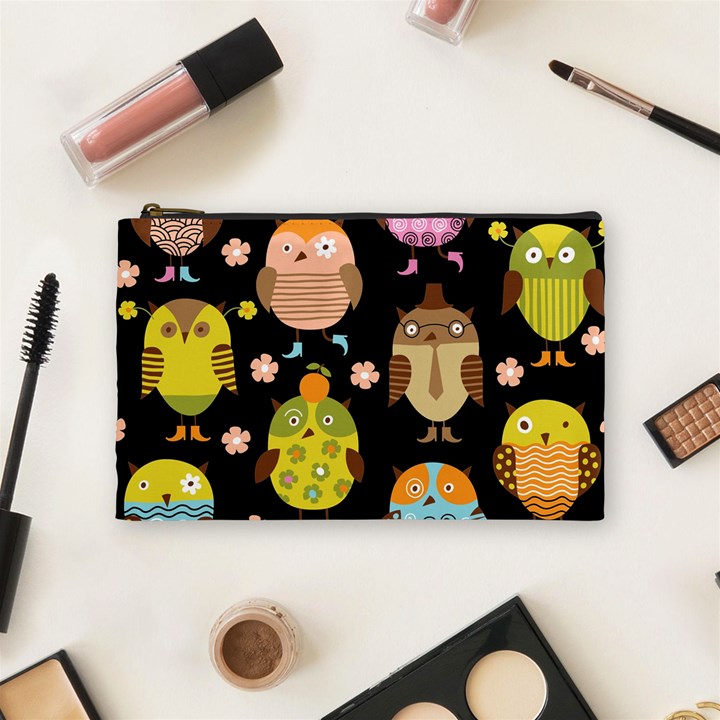 Cute Owls Pattern Cosmetic Bag (Medium)