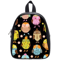 Cute Owls Pattern School Bag (small) by Ket1n9