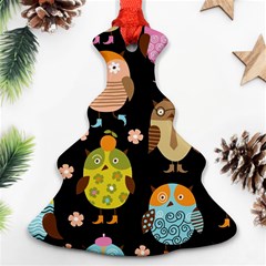 Cute Owls Pattern Christmas Tree Ornament (two Sides) by Ket1n9