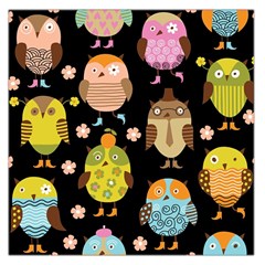 Cute Owls Pattern Square Satin Scarf (36  X 36 ) by Ket1n9