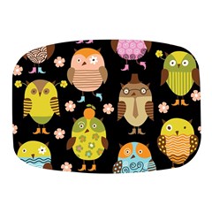 Cute Owls Pattern Mini Square Pill Box by Ket1n9