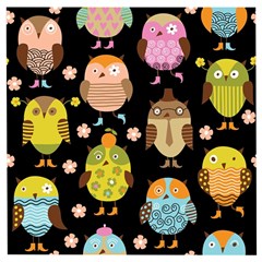 Cute Owls Pattern Wooden Puzzle Square by Ket1n9