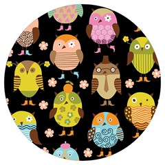 Cute Owls Pattern Round Trivet by Ket1n9