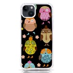 Cute Owls Pattern iPhone 14 Plus TPU UV Print Case Front