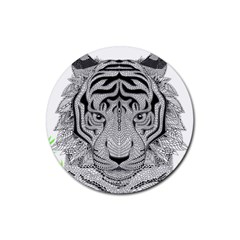 Tiger Head Rubber Coaster (round) by Ket1n9