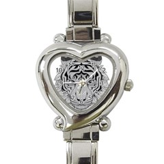 Tiger Head Heart Italian Charm Watch by Ket1n9