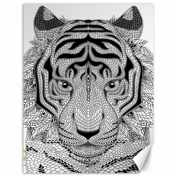 Tiger Head Canvas 12  x 16 