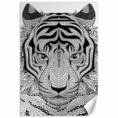 Tiger Head Canvas 12  X 18  by Ket1n9