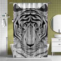 Tiger Head Shower Curtain 48  X 72  (small)  by Ket1n9