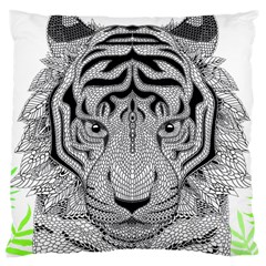 Tiger Head Large Cushion Case (one Side) by Ket1n9