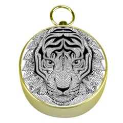 Tiger Head Gold Compasses by Ket1n9