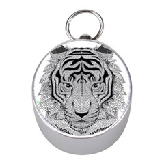 Tiger Head Mini Silver Compasses by Ket1n9