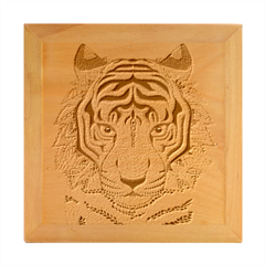 Tiger Head Wood Photo Frame Cube by Ket1n9