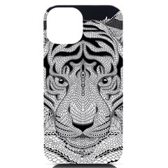 Tiger Head Iphone 14 Black Uv Print Case by Ket1n9