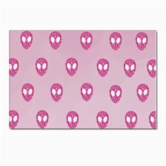 Alien Pattern Pink Postcard 4 x 6  (pkg Of 10) by Ket1n9