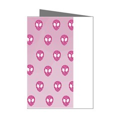 Alien Pattern Pink Mini Greeting Cards (pkg Of 8) by Ket1n9