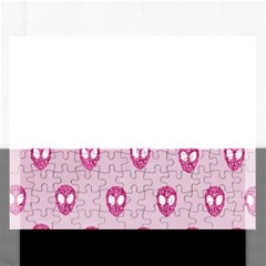 Alien Pattern Pink Rectangular Jigsaw Puzzl by Ket1n9