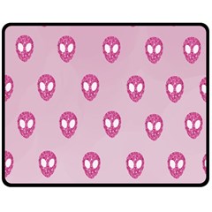 Alien Pattern Pink Fleece Blanket (medium) by Ket1n9