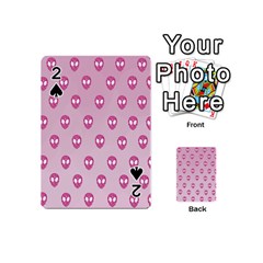 Alien Pattern Pink Playing Cards 54 Designs (mini) by Ket1n9