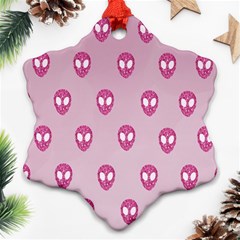 Alien Pattern Pink Ornament (snowflake) by Ket1n9