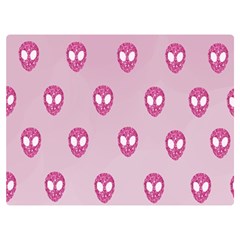 Alien Pattern Pink Two Sides Premium Plush Fleece Blanket (extra Small) by Ket1n9