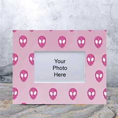 Alien Pattern Pink White Tabletop Photo Frame 4 x6  by Ket1n9