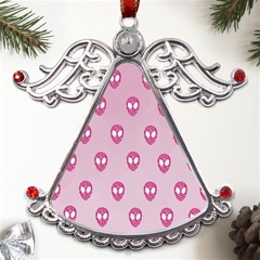 Alien Pattern Pink Metal Angel With Crystal Ornament by Ket1n9