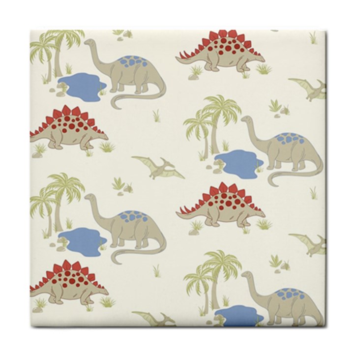 Dinosaur Art Pattern Tile Coaster