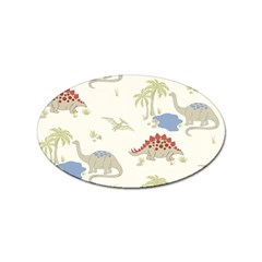 Dinosaur Art Pattern Sticker (oval) by Ket1n9