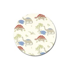 Dinosaur Art Pattern Magnet 3  (round) by Ket1n9