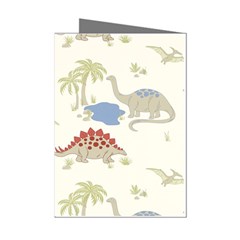 Dinosaur Art Pattern Mini Greeting Cards (pkg Of 8) by Ket1n9