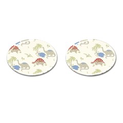 Dinosaur Art Pattern Cufflinks (oval) by Ket1n9