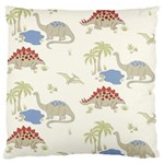 Dinosaur Art Pattern Large Premium Plush Fleece Cushion Case (One Side) Front