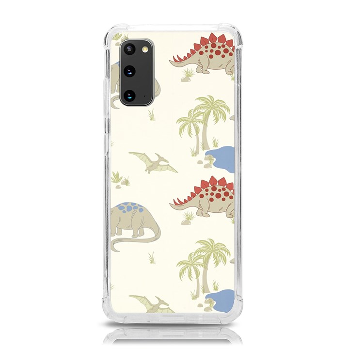 Dinosaur Art Pattern Samsung Galaxy S20 6.2 Inch TPU UV Case