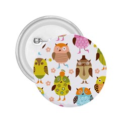 Cute Owls Pattern 2 25  Buttons by Ket1n9