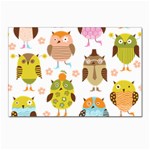 Cute Owls Pattern Postcards 5  x 7  (Pkg of 10) Front