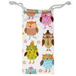 Cute Owls Pattern Jewelry Bag Front